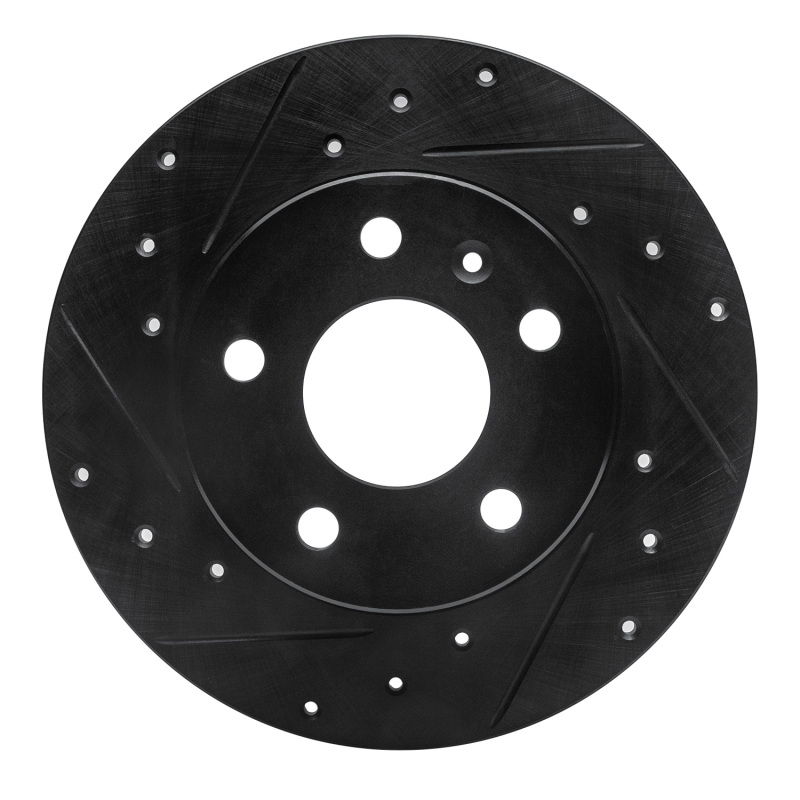 Chevrolet Zafira Brake Rotor (1) - Rear Left - R1 Concepts - Drilled & Slotted - Black - `02-`08